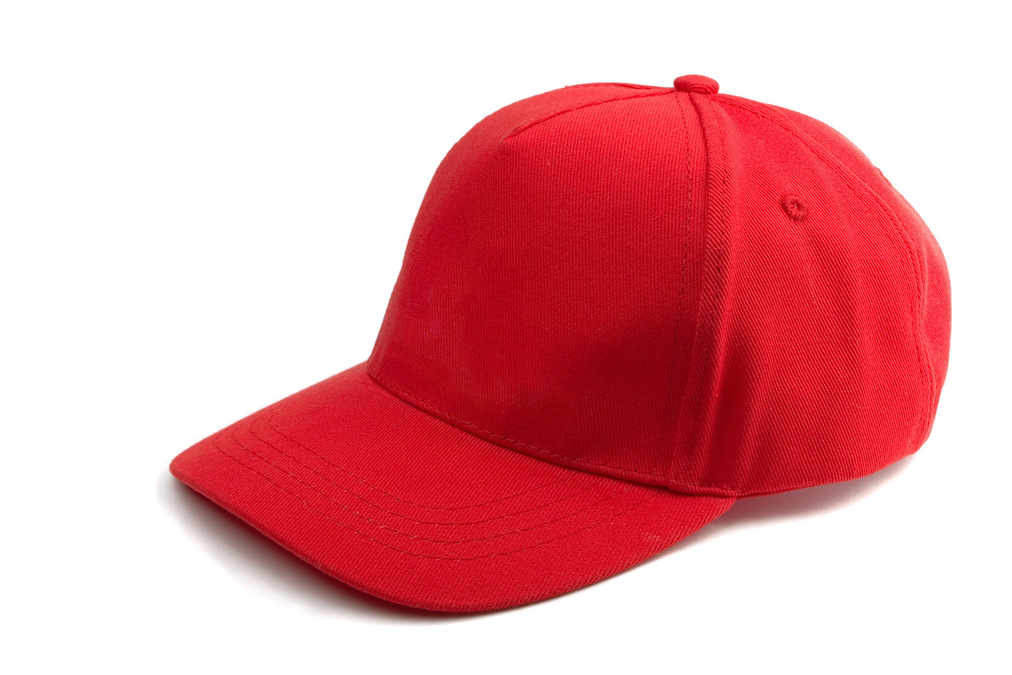 Red Baseball Cap isolated on white